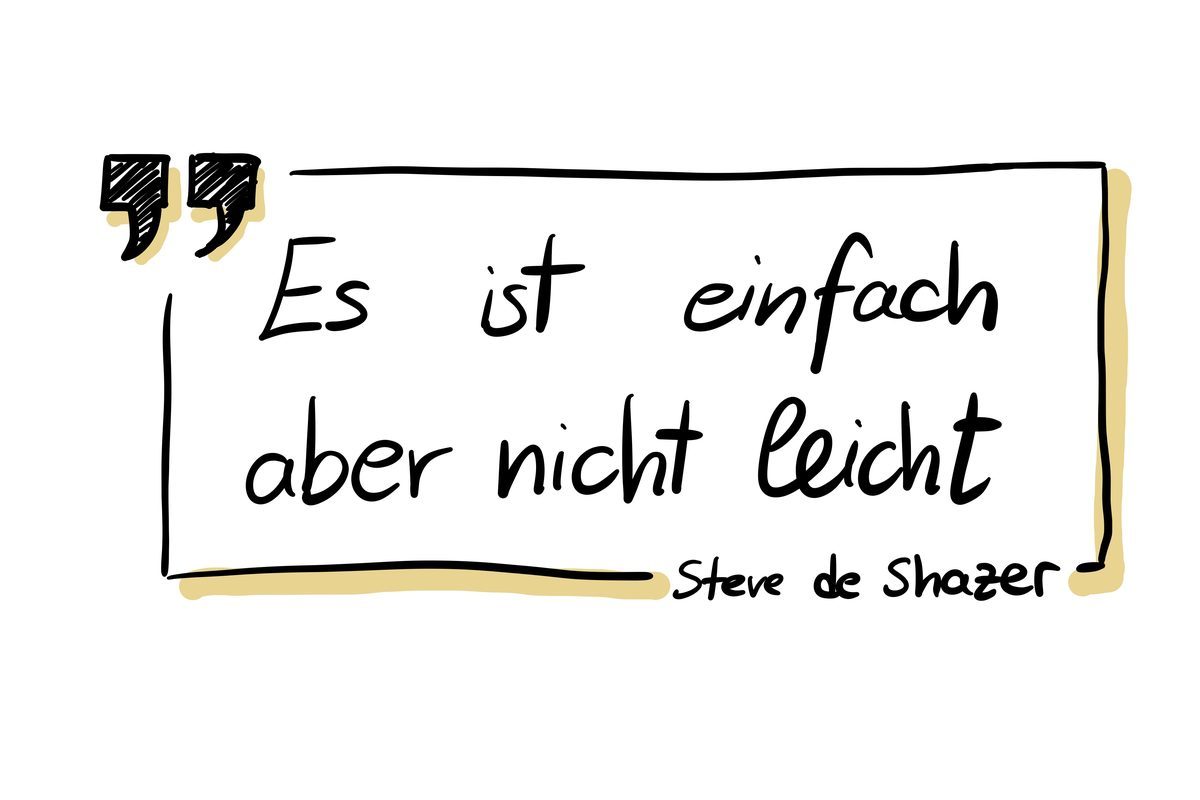 Steve de Shazer Zitat: It's simple, but not easy